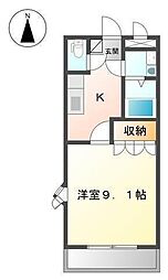 プラムガーデンSin 3階1Kの間取り