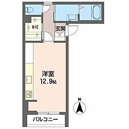 ヴィアソーレ光陽 3階ワンルームの間取り