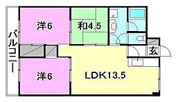カーサグラン余戸 801 号室 8階3LDKの間取り