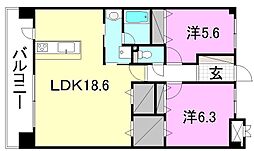ヴィラN 2LDKの間取図画像