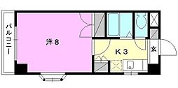 ジョイフル第5中村 1Kの間取図画像