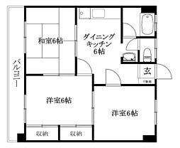 グレース北斎院 3DKの間取図画像