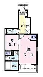 ユリウス　南江戸 1階1SKの間取り