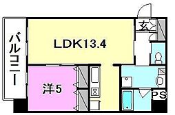 ＩＮＧ−αＡＮＮＥＸ　イングアルファアネックス 503 号室 5階1LDKの間取り