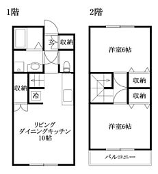 エニシア北条辻 101 号室 1階2LDKの間取り