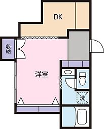 ドリームスクェアーかやまち 1DKの間取図画像