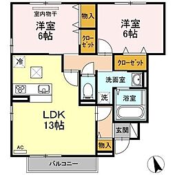 メゾン・エントピア3 2LDKの間取図画像