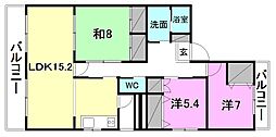 プレジール道後 3LDKの間取図画像