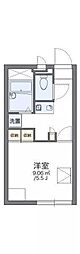 レオパレスハイブリッジ 1Kの間取図画像