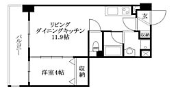 アーバン道後今市 1LDKの間取図画像