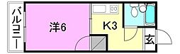 ステーションサイド余戸 1Kの間取図画像