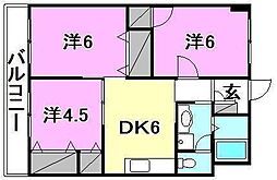 福泉ビル 3DKの間取図画像