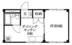 ロイヤルコーポ永代 1DKの間取図画像