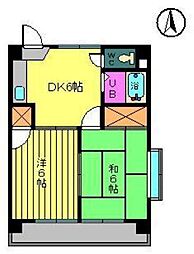 メゾンドオリーブ 2DKの間取図画像
