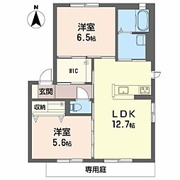 エタンリジェールA 2LDKの間取図画像