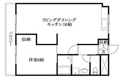 スカイビル生石 2LDKの間取図画像