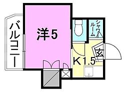エンドレスホープ清水 1Kの間取図画像