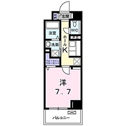 ユリウス湊町 1Kの間取図画像
