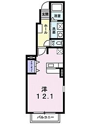 リーヴi2 ワンルームの間取図画像