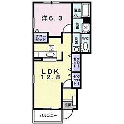 SerenoUnoA 1LDKの間取図画像