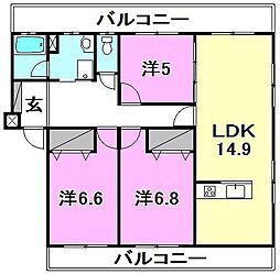 マンションT&S2 3LDKの間取図画像