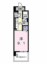ルミエール山越 1Kの間取図画像