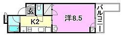 メゾン・ド・リオス 1Kの間取図画像