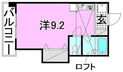 白石ハウス ワンルームの間取図画像