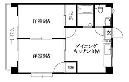 カミーリア愛光 2DKの間取図画像