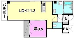 メイフェア南市駅プレミアム 1LDKの間取図画像
