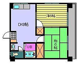 ハイツ南松山 2DKの間取図画像