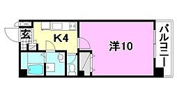 ガーデンヒルズ 1Kの間取図画像