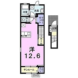 クレメント1 ワンルームの間取図画像