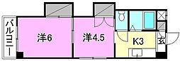 ミーシグマンション咲くら 2Kの間取図画像