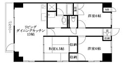 プレアール松山祇園 3LDKの間取図画像