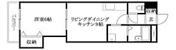 プレアール松山祇園 1LDKの間取図画像