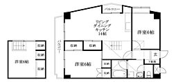 ナチュラルリーフ松山 2LDKの間取図画像