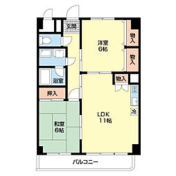 プレイスアイル 2LDKの間取図画像