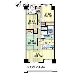 ダイアパレス青山彩都 3LDKの間取図画像