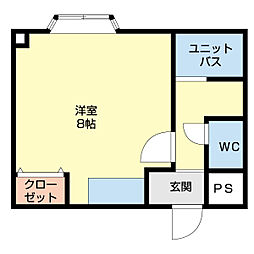 ライフ旭町 ワンルームの間取図画像