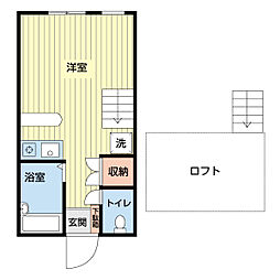 クレール信濃 ワンルームの間取図画像