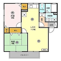 ヴィルヌーブA 2LDKの間取図画像