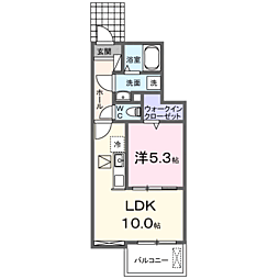 入間郡毛呂山町岩井西3丁目アパート 1LDKの間取図画像