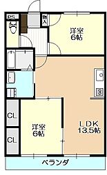 チューブプレイス 2LDKの間取図画像