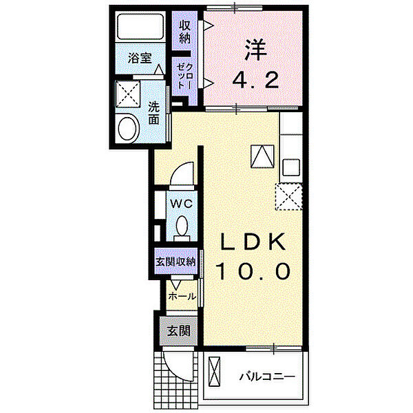 Ｓｕｎｎｙ　Ｗｅｌｌ　浦屋敷 103｜宮城県石巻市門脇字浦屋敷(賃貸アパート1LDK・1階・37.76㎡)の写真 その2