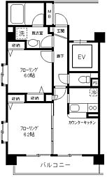 メゾンウイステリアII 2階2DKの間取り