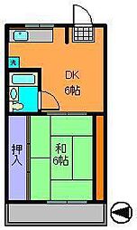 中辻ハイツ 1DKの間取図画像