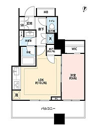 ブリリア大井町ラヴィアンタワー 23階1SLDKの間取り