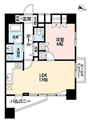 ファーストリアルタワー新宿 1LDKの間取図画像