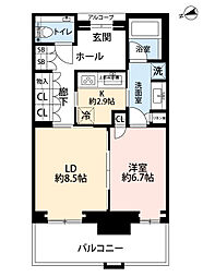 グラングリーン大阪 THE NORTH RESIDENCE 1LDKの間取図画像